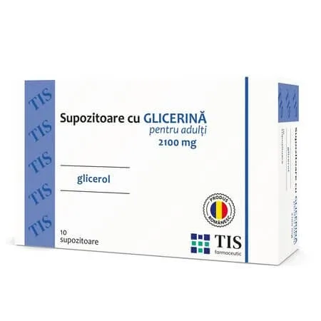 Supozitoare cu glicerina pentru adulti, 10 bucati, Tis Farmaceutic — preț și oferte
