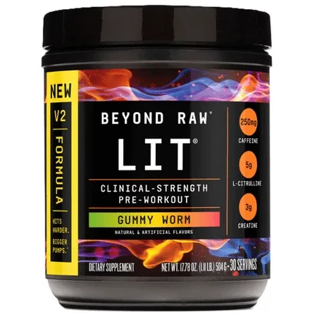 Pudra pre-workout cu aroma de jeleuri Beyond Raw Lit, 504 g, GNC — preț și oferte