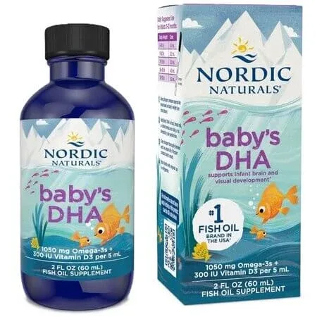 Omega 3 cu vitamina D3 pentru bebelusi si copii Baby's DHA, 60 ml, Nordic Naturals — preț și oferte