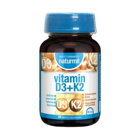 Vitamina D + K2, 60 tablete, Dietmed — preț și oferte