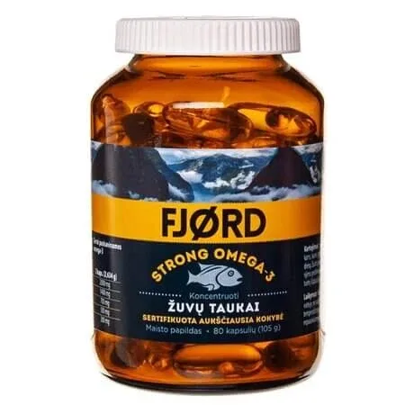 Omega 3 Strong, 80 capsule, Fjord — preț și oferte