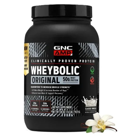 Pudra proteica din zer cu aroma de vanilie New Wheybolic, 792.9 g, GNC — preț și oferte