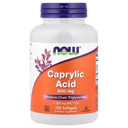 Acid Caprilic, 600mg, 100 gelule moi, Now Foods — preț și oferte