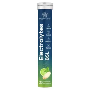 Electroliti cu aroma de menta si lime Electrolytes Bsl, 20 comprimate efervescente, BioSunLine