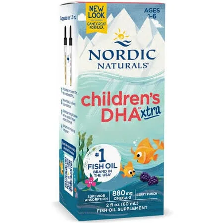 Omega 3 pentru copii Children's DHA Xtra, 880 mg, 60 ml, Nordic Naturals — preț și oferte