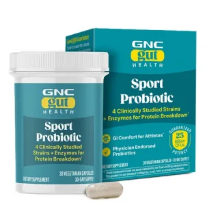 Prebiotic cu 25 miliarde culturi vii pentru sportivi Gut Health, 30 capsule, GNC