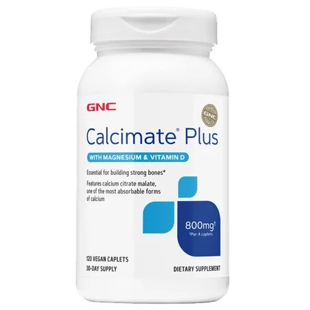 Calciu, magneziu si vitamina D3 Calcimate Plus, 120 tablete, GNC — preț și oferte