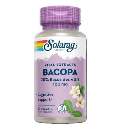 Bacopa Solaray, 100 mg, 60 capsule vegetale, Secom — preț și oferte
