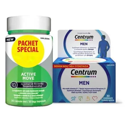 Pachet promo Centrum pentru barbati 30 comprimate + Centrum Active Move 30 capsule, Haleon — preț și oferte