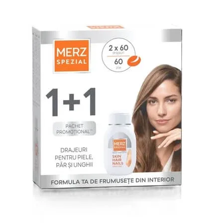 Pachet Piele, par si unghii, 2x60 drajeuri, Merz Spezial — preț și oferte