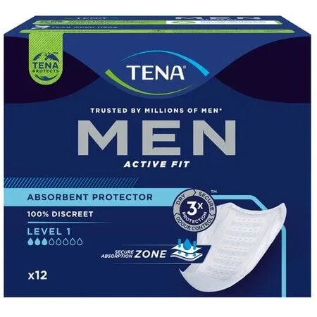 Protectie absorbanta pentru barbati Level 1 Active Fit Men, 12 bucati, Tena — preț și oferte