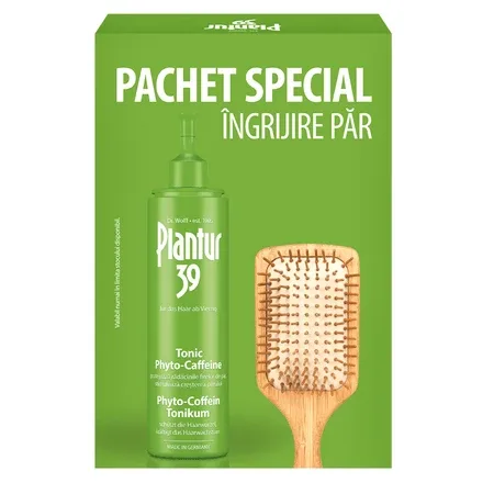 Pachet Plantur Tonic Phyto Caffeine 200 ml + perie de par — preț și oferte
