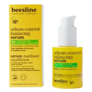Ser facial cu acid salicilic si acid lactic pentru controlul sebumului, 30 ml, Beesline