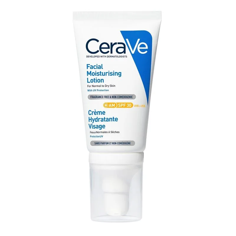Crema hidratanta de fata cu protectie solara SPF 30 pentru ten normal si uscat, CeraVe | 52 ml — preț și oferte
