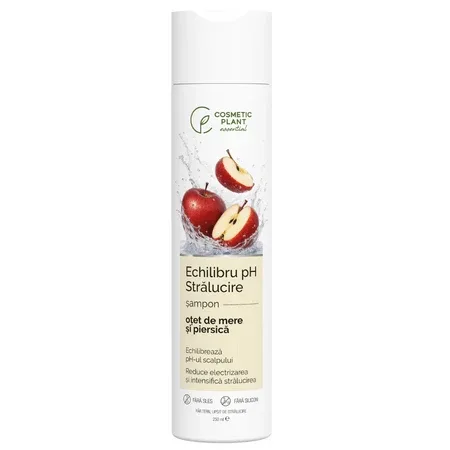 Sampon cu otet de mere si piersica pentru echilibrarea pH-ului si stralucire Essential, 250 ml, Cosmetic Plant — preț și oferte