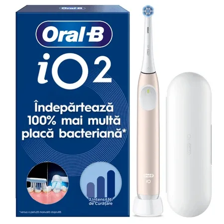 Periuta de dinti electrica roz cu trusa de voiaj iO2, 1 bucata, Oral-B — preț și oferte