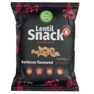 Chipsuri din linte cu aroma de barbecue Lentil Snack, 45 g, Abonett