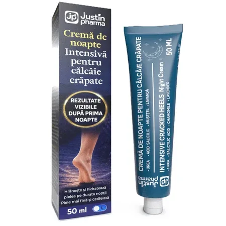 Crema de noapte cu uree si glicerina pentru calcaie crapate, 50 ml, Justin Pharma — preț și oferte