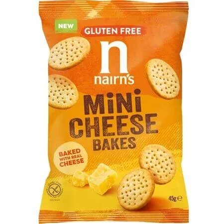 Mini biscuiti cu branza fara gluten, 45 g, Nairns — preț și oferte