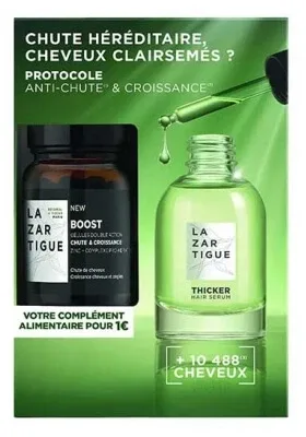 Lazartigue Ser pentru păr mai dens, împotriva căderii părului, 50 ml + Boost pentru combaterea căderii părului și stimularea creșterii, 30 de capsule