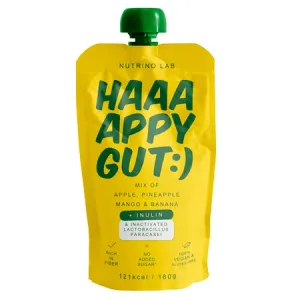 Piure pasteurizat cu mere, ananas, mango si banane Happy Gut, 180 g, Nutrino Lab