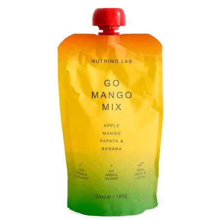 Piure pasteurizat cu mere, mango, papaya si banane Go Mango Mix, 180 g, Nutrino Lab — preț și oferte