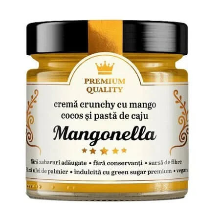 Crema crocanta cu mango, cocos si pasta de caju Mangonella, 250 g, Laboratoarele Remedia — preț și oferte