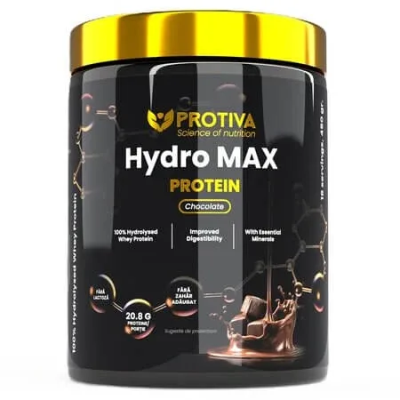 Pudra proteica Hydro Max Protein Chocolate, 450 g, Protiva — preț și oferte
