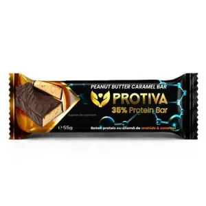 Baton proteic cu aroma de arahide si caramel, 55 g, Protiva