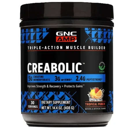 Creatina monohidrata cu aroma de fructe tropicale Creabolic, 408 g, GNC — preț și oferte