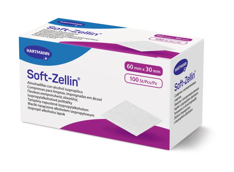 Tampoane cu alcool Soft Zellin C, 60 x 30 mm, Hartmann | 100 bucati — preț și oferte