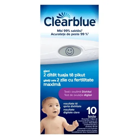 Test de ovulatie digital, 1 dispozitiv si 10 benzi de testare, Clearblue — preț și oferte