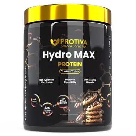 Pudra proteica Hydro Max Protein Cookie-Coffee, 450 g, Protiva — preț și oferte
