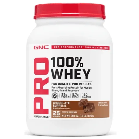 Pudra proteica din zer cu aroma de ciocolata Pro Performance, 825 g, GNC — preț și oferte