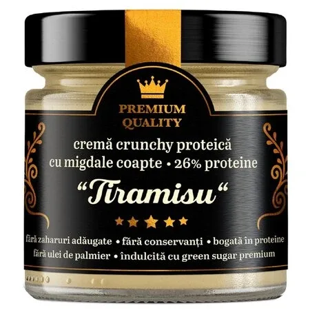 Crema proteica crocanta cu migdale Tiramisu, 250 g, Laboratoarele Remedia — preț și oferte