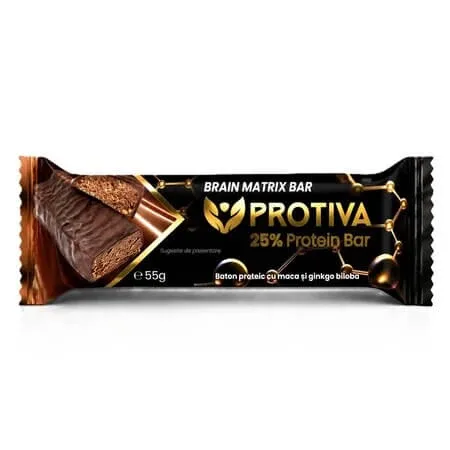 Baton proteic cu maca si ginkgo biloba, 55 g, Protiva — preț și oferte