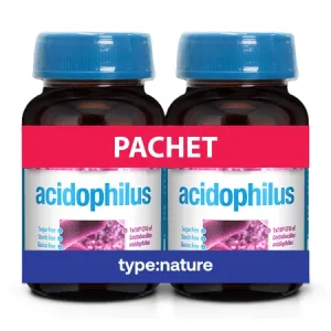 Pachet Acidophilus, 60 tablete + 60 tablete, Naturmil