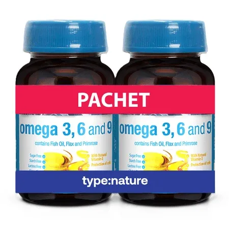 Pachet Omega 3, 6 and 9, 60 capsule + 60 capsule, Naturmil — preț și oferte