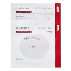 Set Stick exfoliant cu LHA 1 bucata + Dischete cu efect regenerant Glow Pads 2 bucati Radiance Care Kit, Curesona