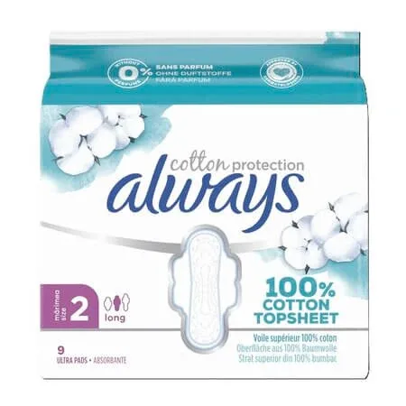 Absorbante din bumbac Ultra Cotton Protection, Marimea 2, 9 bucati, Always — preț și oferte