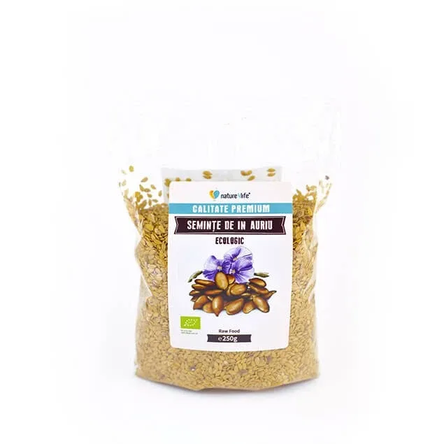 Seminte de in auriu ecologic, 250 gr, Nature4Life — preț și oferte