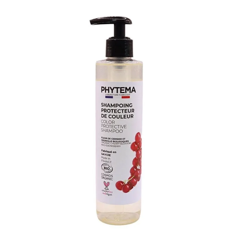Șampon de protecție a culorii Phytema Floare de cireș și coacăz roșu organic 250ml — preț și oferte