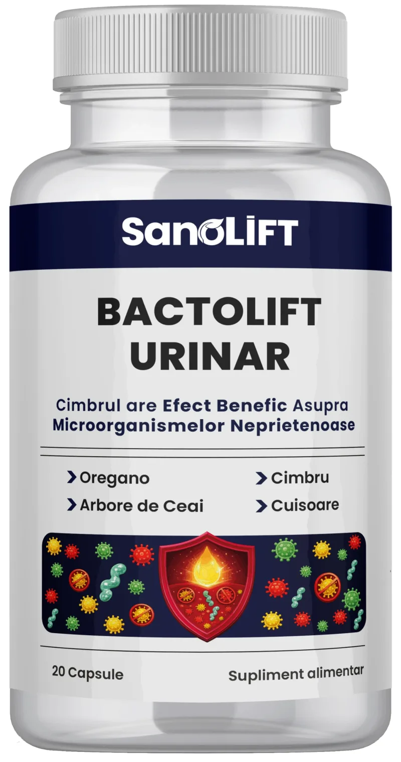 BactoLift Urinar: Supliment Pentru Infectii Urinare pe Baza de 4 Uleiuri Esentiale (Oregano, Cimbru, Cuisoare si Arbore de Ceai) - 20 Capsule - BactoLift — preț și oferte