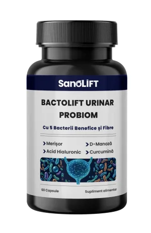 BactoLift Urinar Probiotic: Probiotic Pentru Infectii Urinare Cu 5 Bacterii Benefice, Merisor, D-Manoza, Acid Hialuronic - 60 Capsule - BactoLift