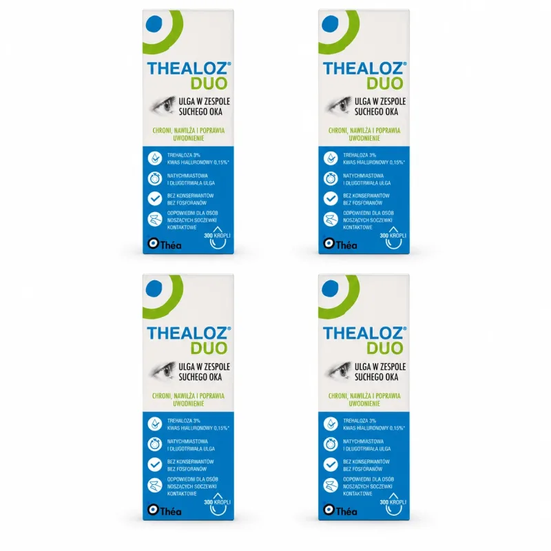 Picături pentru ochi Thealoz Duo, 4x10 ml, Thea — preț și oferte