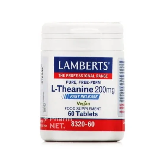 LAMBERTS L-Teanină 200 mg cu eliberare rapidă (60 comprimate) - Combaterea anxietății și a stresului — preț și oferte