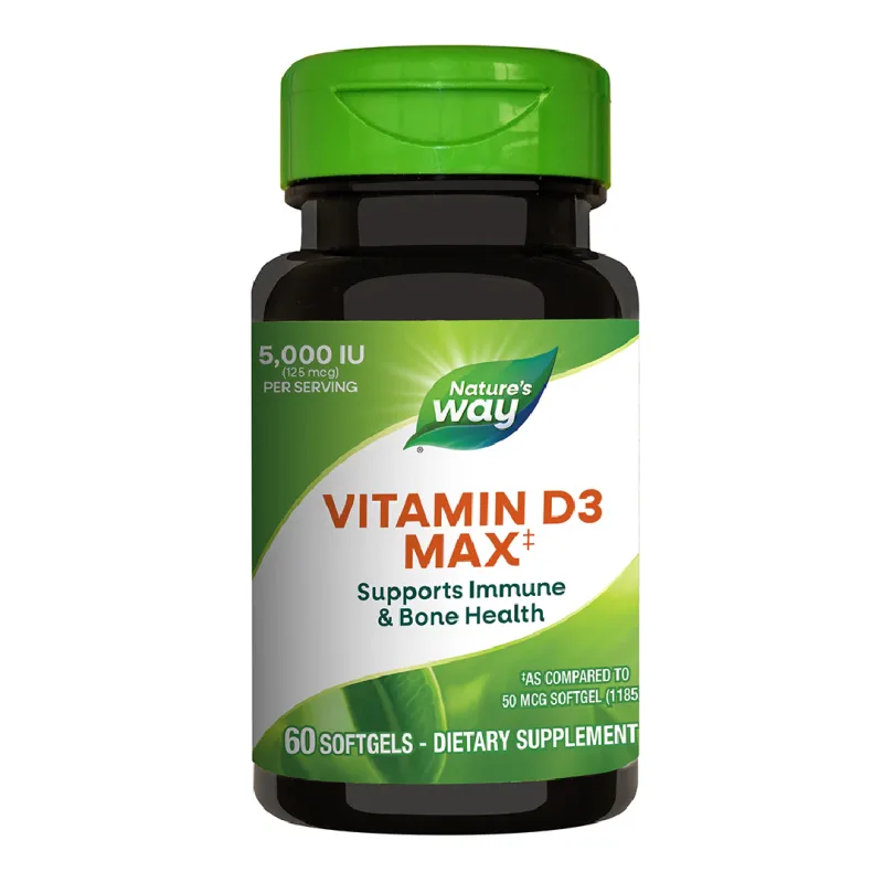 Vitamina D3 5000UI Nature's Way, 60 capsule moi, Secom NATURE'S WAY SUA — preț și oferte