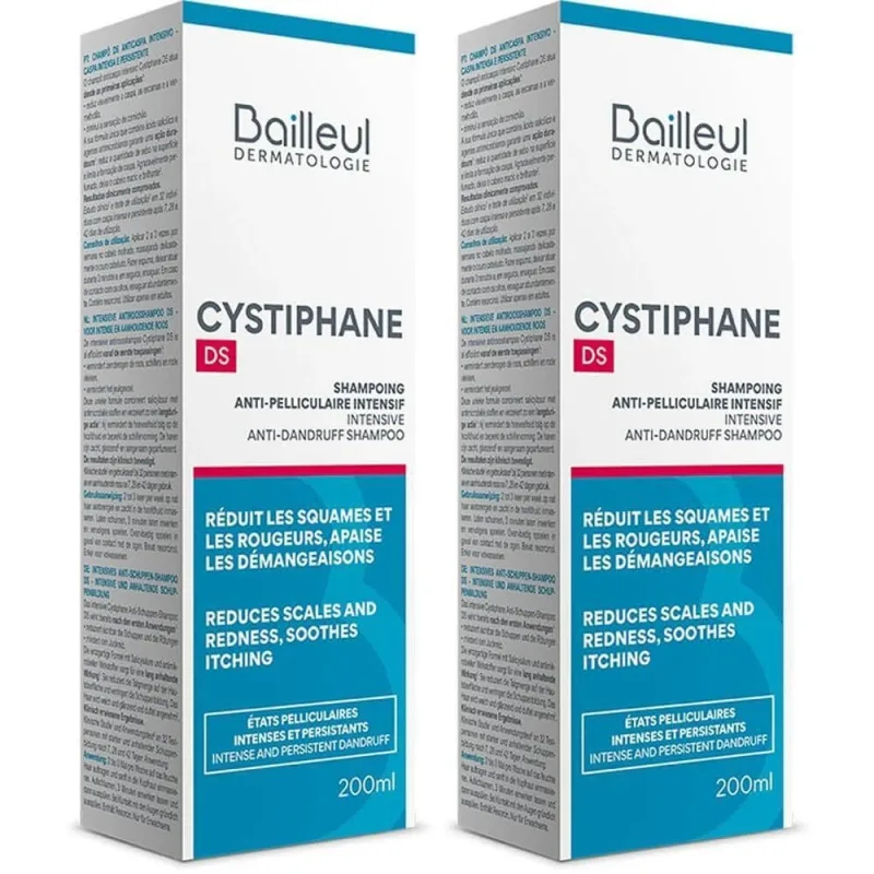 Bailleul Cystiphane Șampon intensiv împotriva mătreții DS 2x200 ml — preț și oferte