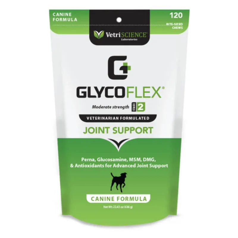 VETRISCIENCE Healthy Hip & Joint (Glycoflex stage2) Chews, XS-XL, supliment sistem articular câini, punguță, 120 comprimate masticabile — preț și oferte