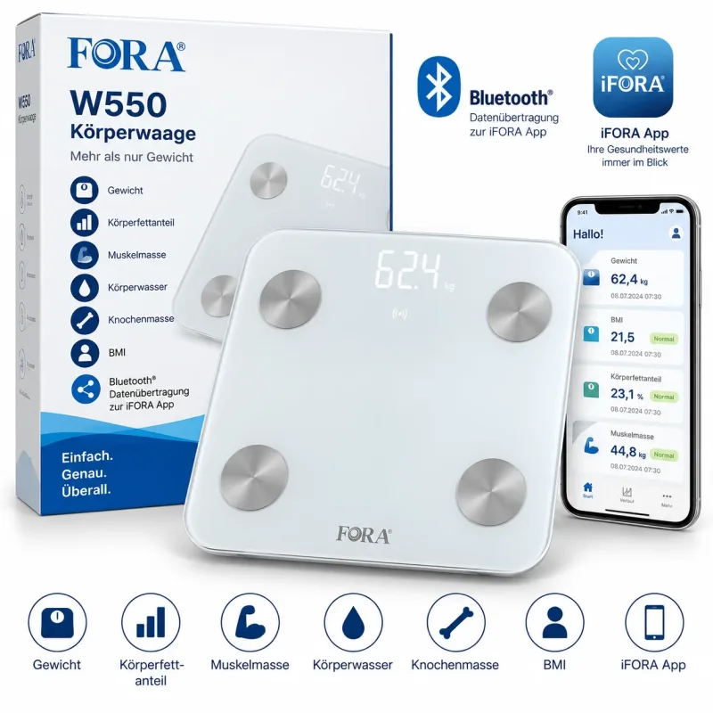 Cântar Bluetooth FORA W550 — preț și oferte